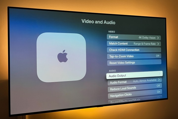 قائمة إخراج الصوت لجهاز Apple TV 4K 2022 مع TVos 6.5.