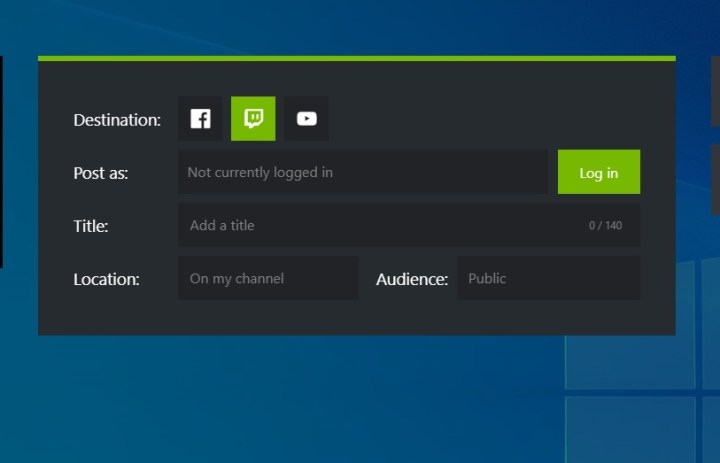 إعدادات نفيديا شادوبلاي.