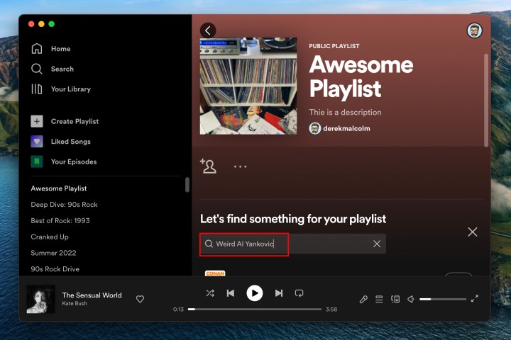حقل البحث في كيفية إنشاء قائمة تشغيل Spotify.