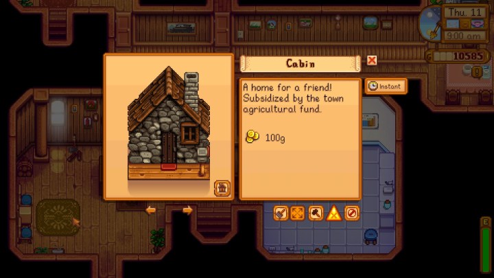 قام Stardew Valley ببناء خيار المقصورة في متجر Robin.