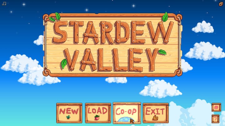 زر اللعب التعاوني Stardew Valley في القائمة الرئيسية.