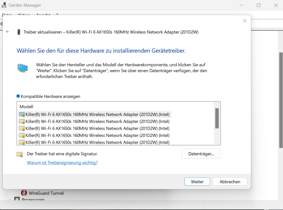 تم تحديث Netzwerktreiber في نظام التشغيل Windows 11