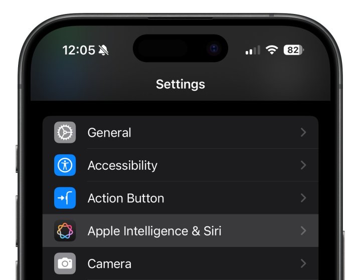 تم تمييز Apple Intelligence & Siri في قائمة الإعدادات على iOS 18.