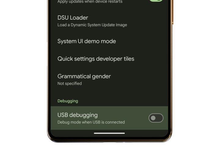 تصحيح أخطاء OEM على هاتف Android.