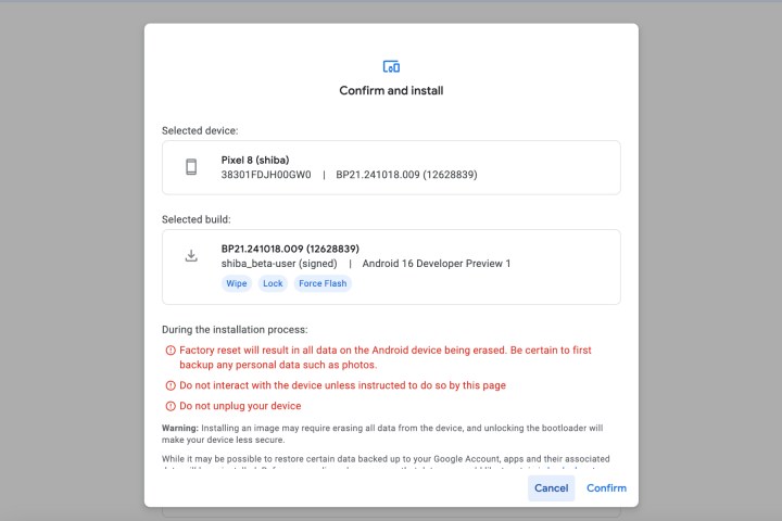 استخدام Android Flash Tool لتثبيت Android 16 على Google Pixel 8 الخطوة 5.