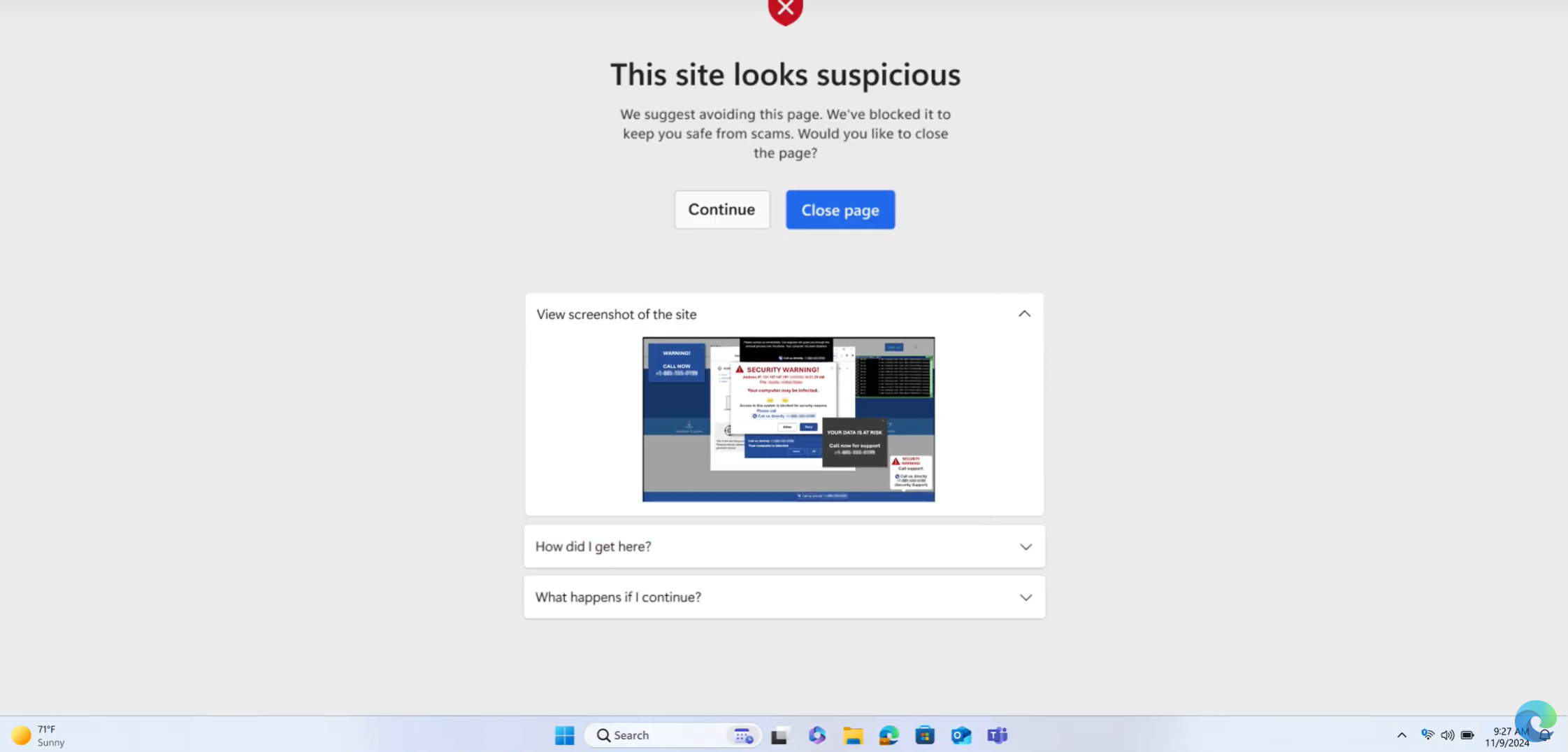 يقوم Microsoft Edge بعزل موقع محتمل لبرامج تخويف، مأخوذ من مقطع فيديو MS Ignite (نوفمبر 2024)