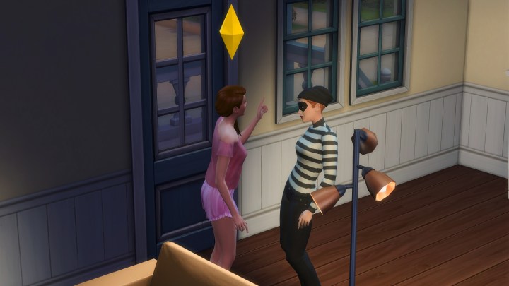 مواجهة السارق في سيمز 4.