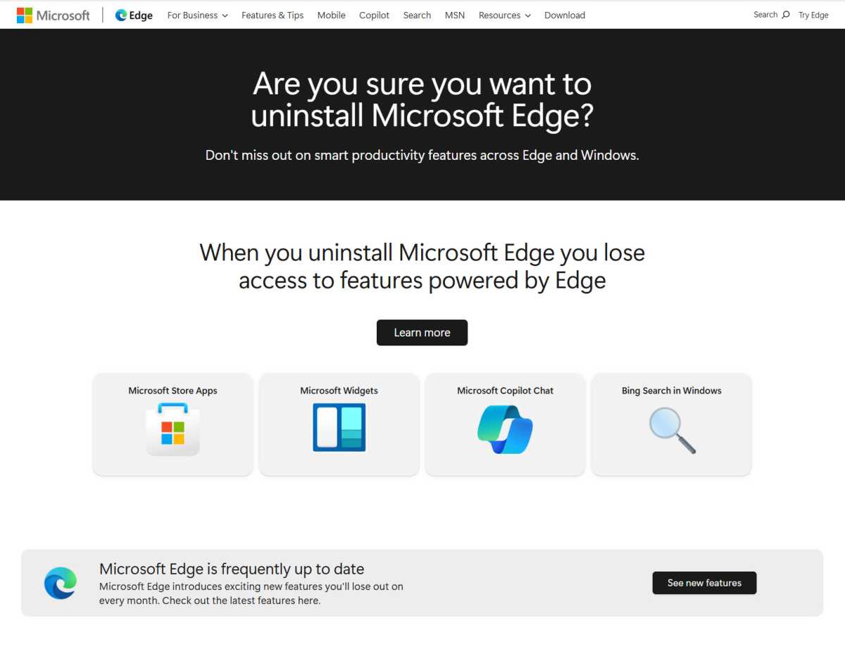 تدعم Microsoft كيفية إلغاء تثبيت Edge