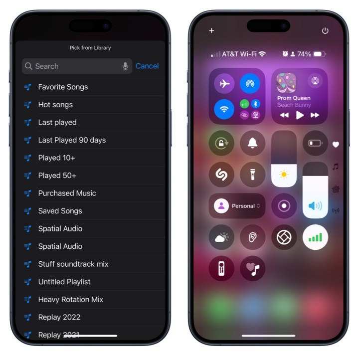 خطوات لإضافة اختصارات للتحكم في مركز ألعاب تشغيل Apple Music.
