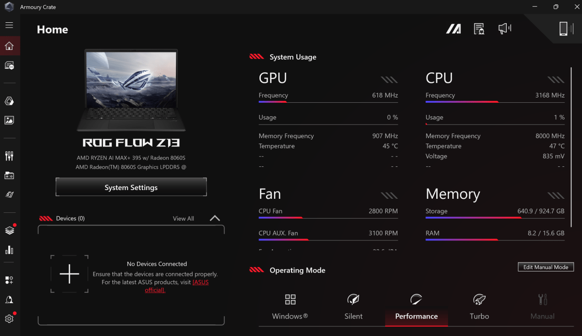 تطبيق Asus Armory Crate