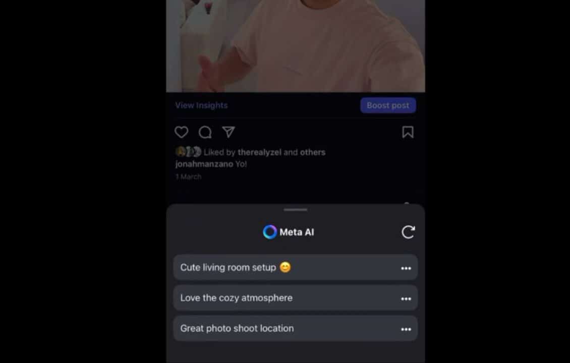 ميتا تختبر ميزة التعليقات المولّدة بالذكاء الاصطناعي في إنستاجرام