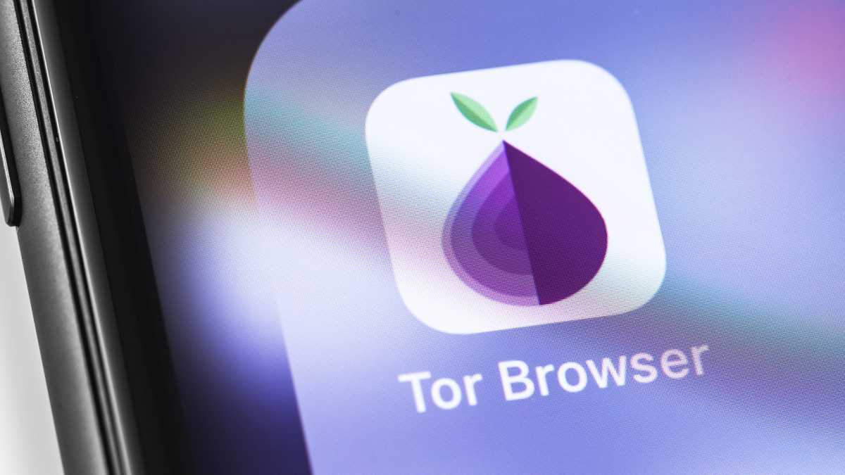 تطبيق أيقونة متصفح Tor على الشاشة