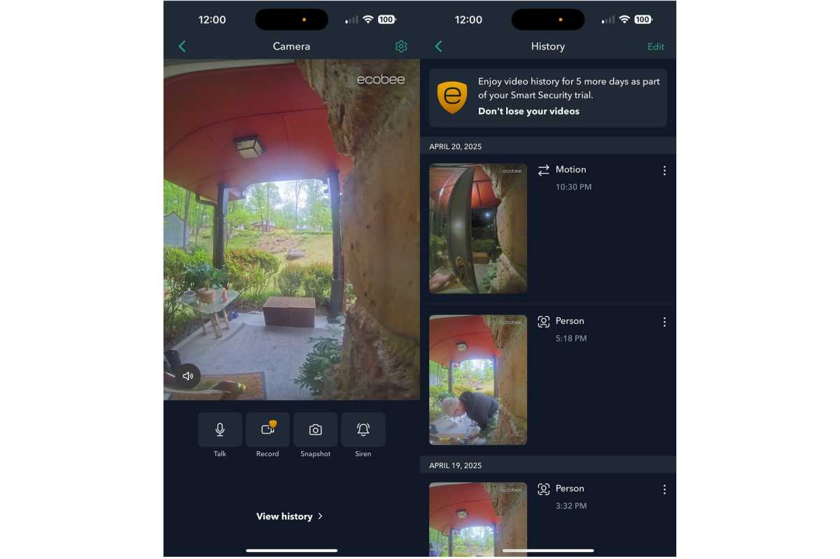 لقطات تطبيق ecobee