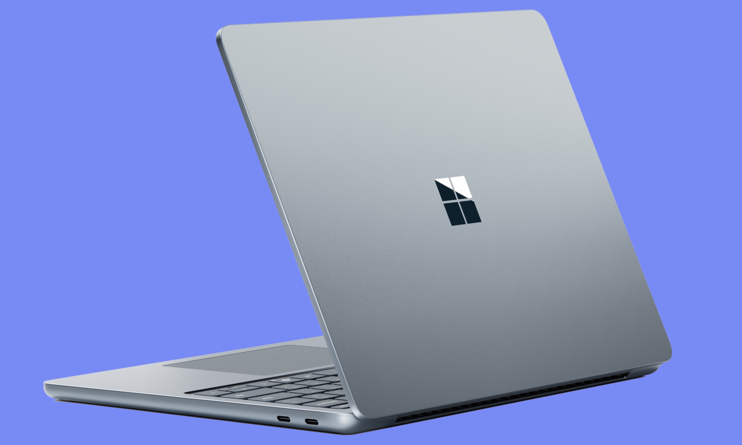 Microsoft Surface Labtop 13 بوصة باللون الفضي.