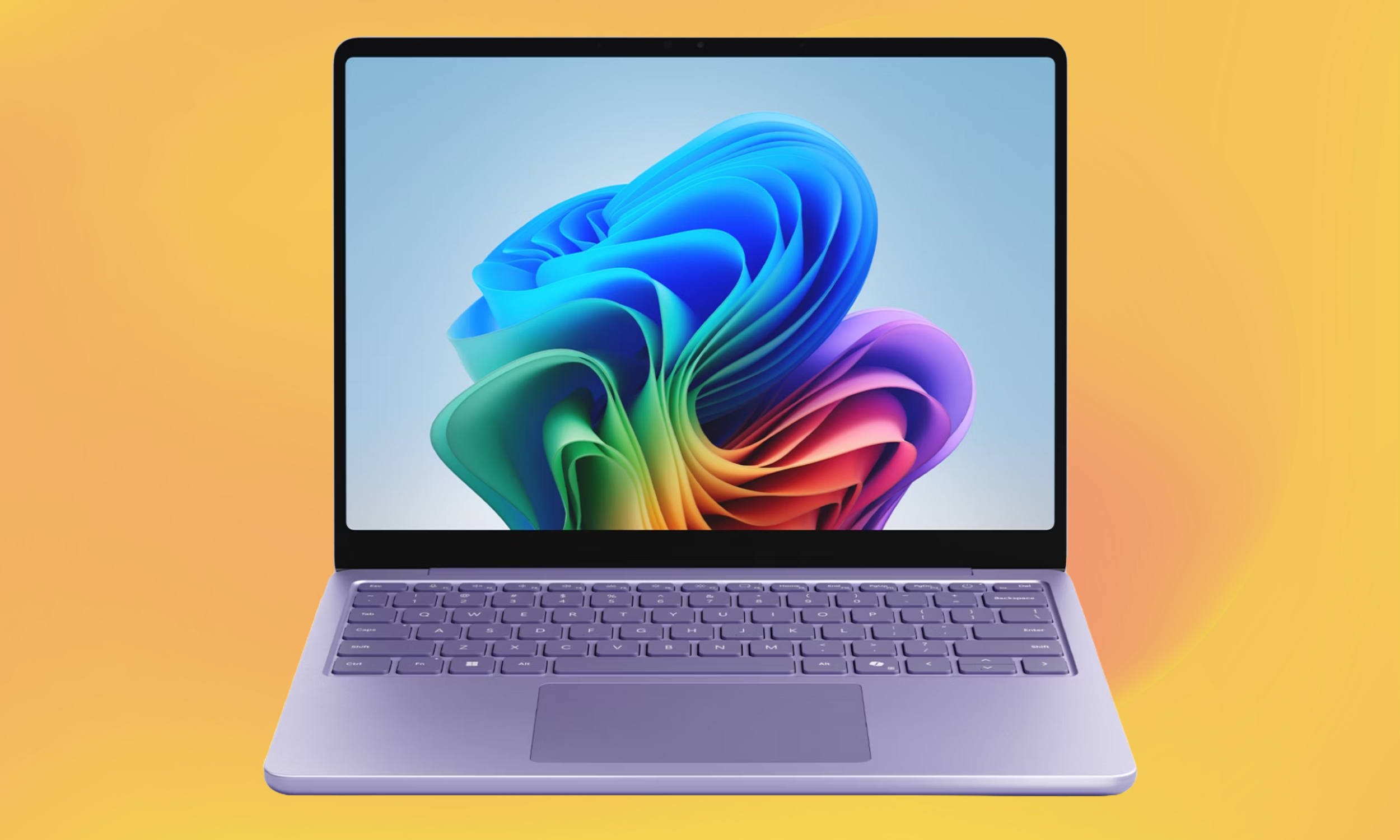الكمبيوتر المحمول السطح Microsoft السطح 13 بوصة يظهر من الأمام.