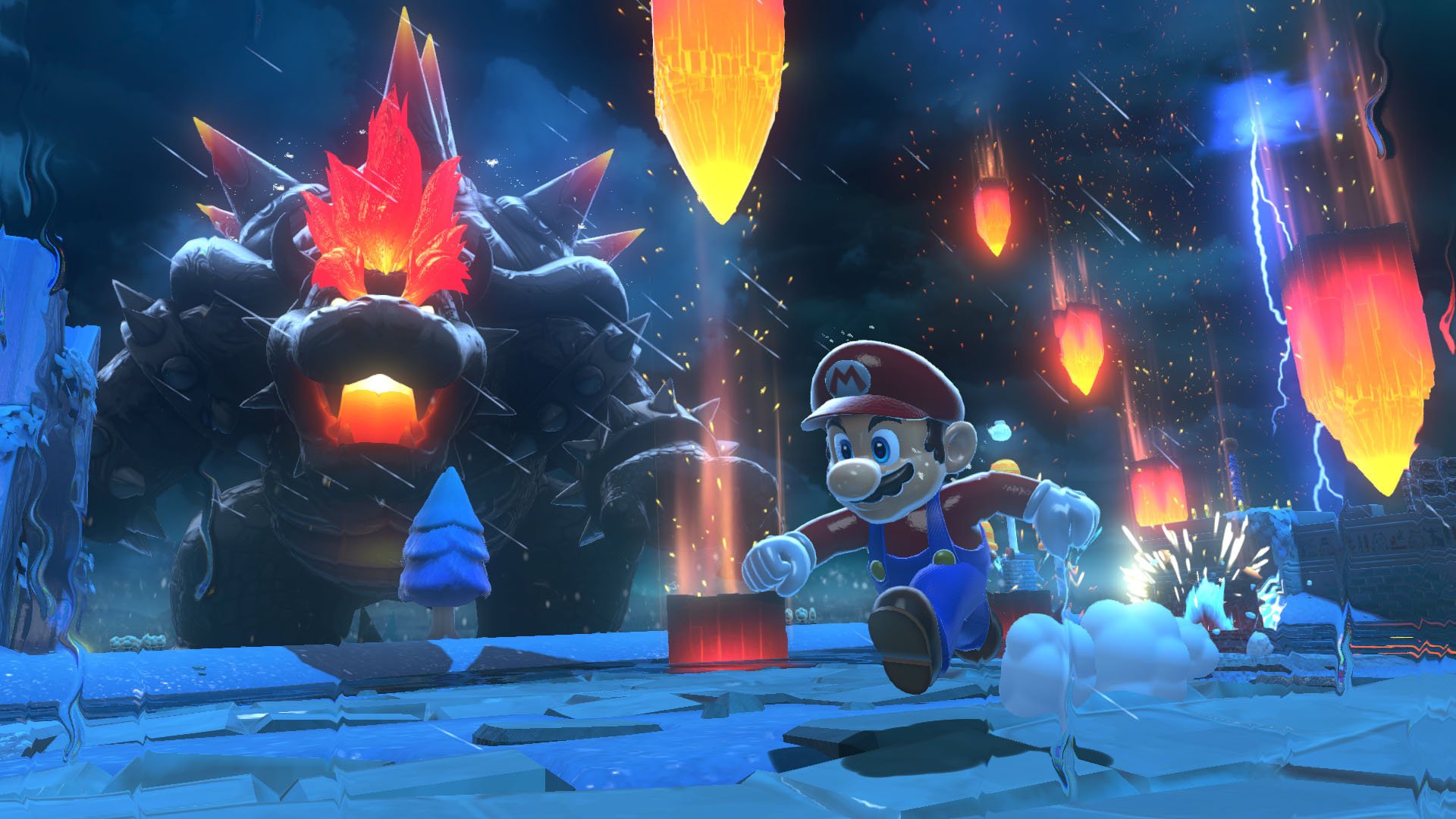 Mario و Bowser في Super Mario 3D World + Bowser's Fury.
