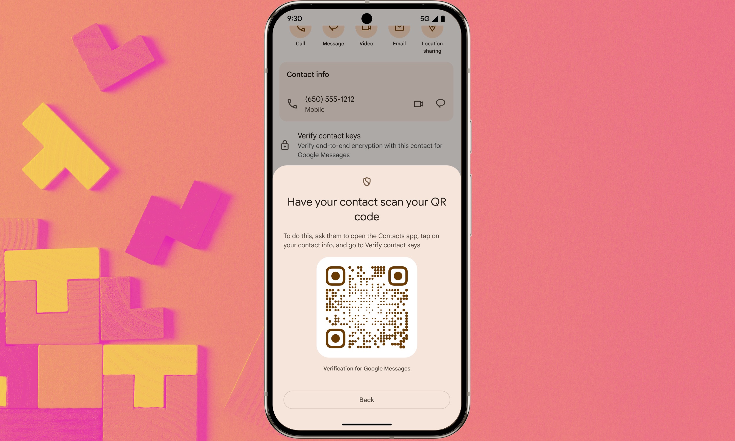 ميزة التحقق الرئيسية لجهات الاتصال في Android.