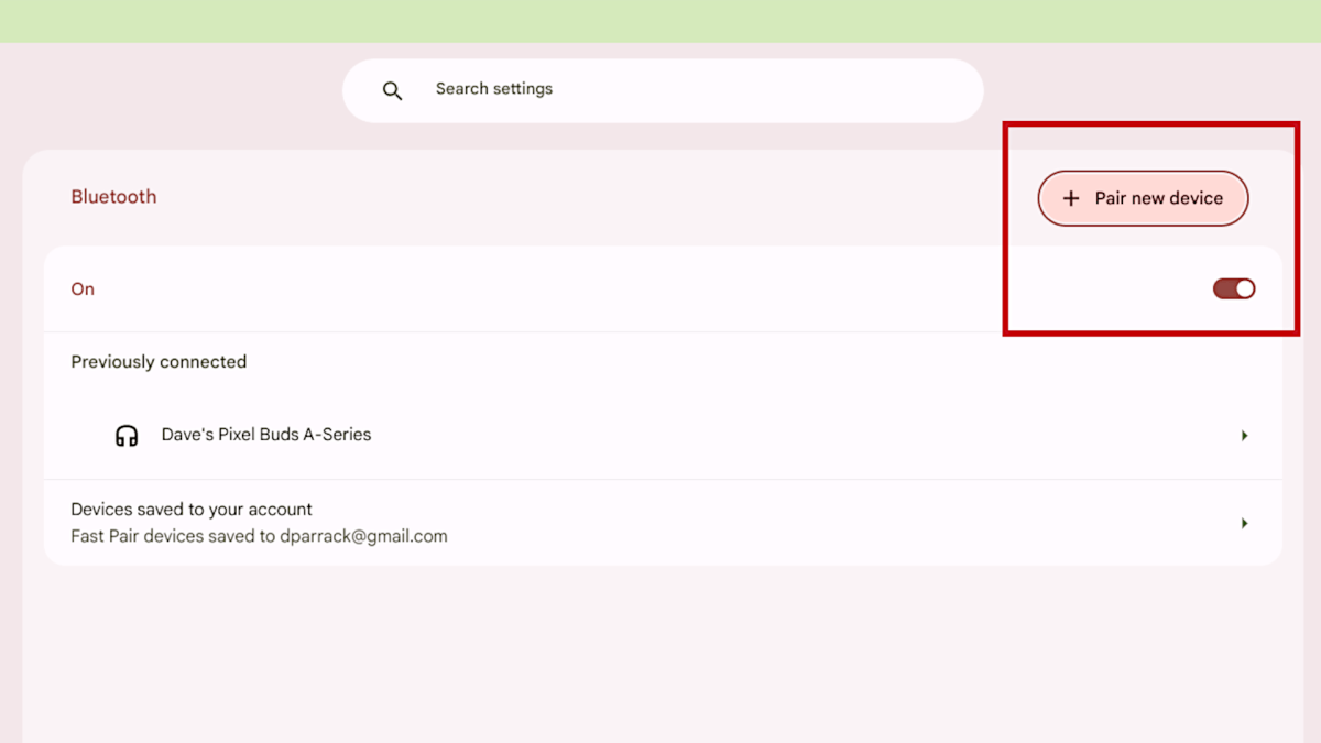 تمكن Chromeos لقطة شاشة للبلوتوث