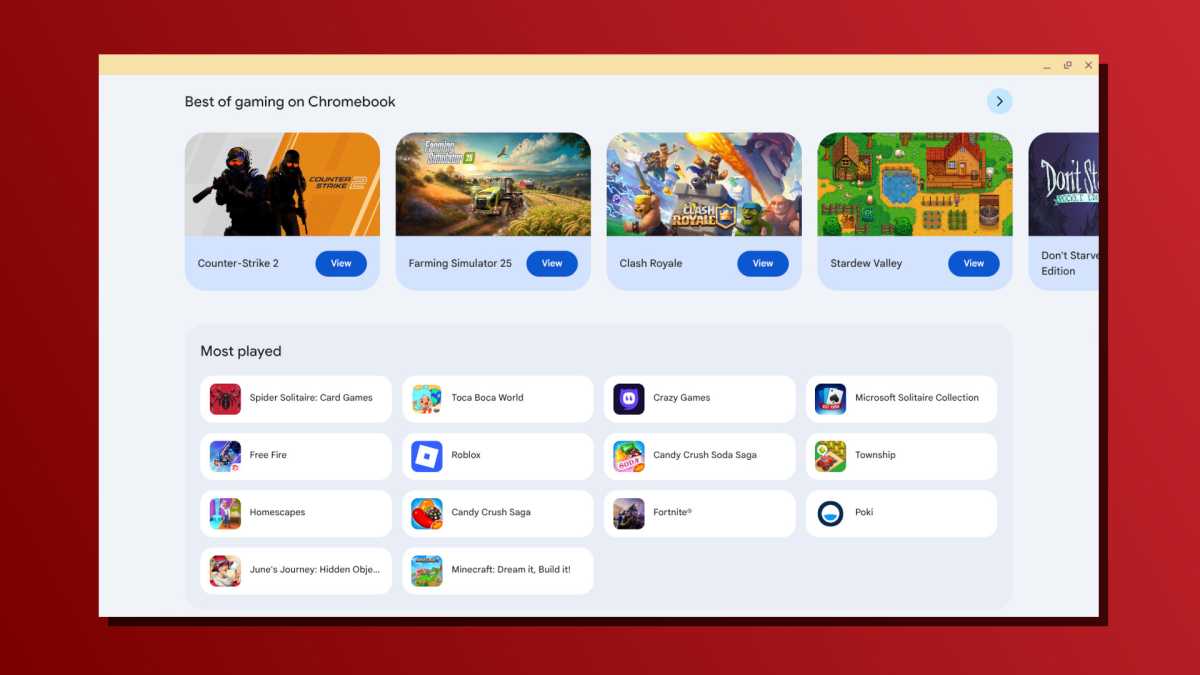 Chromebook Best of Gaming Screenshot