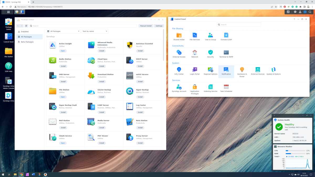 DSM 7.2 على Synology Diskstation DS223J