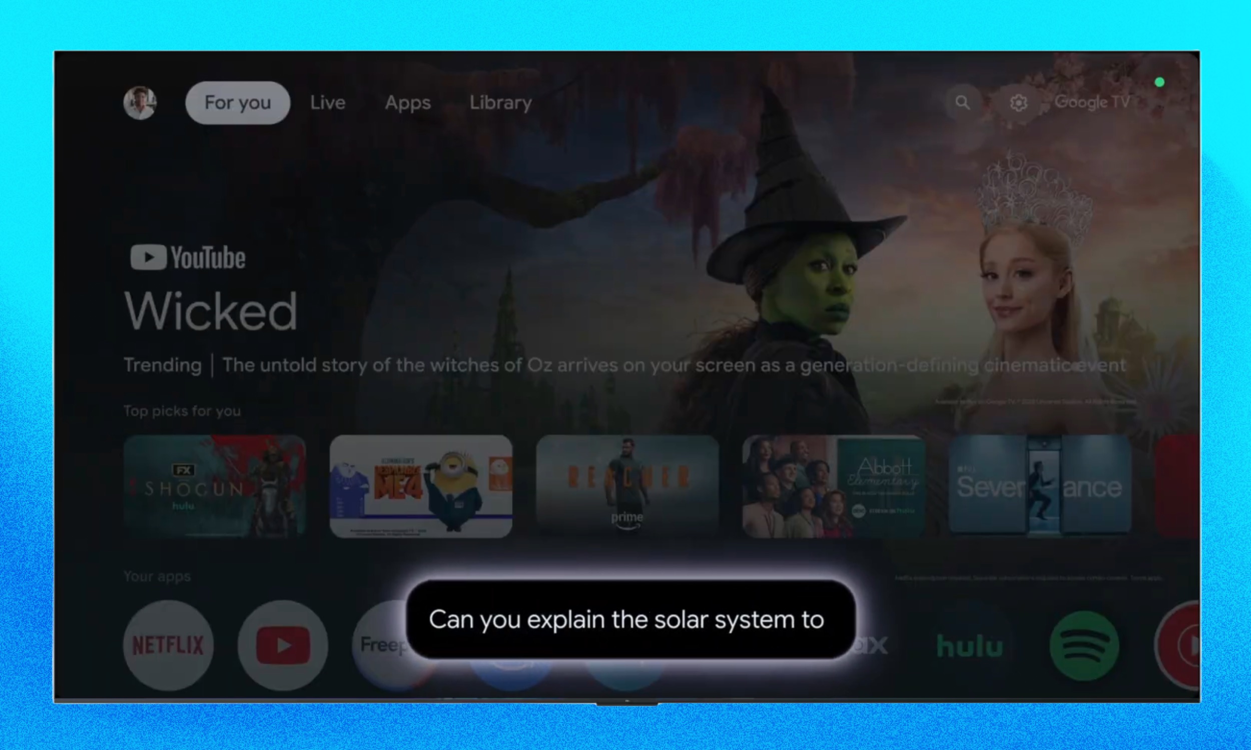 Google Gemini على تلفزيون Android.