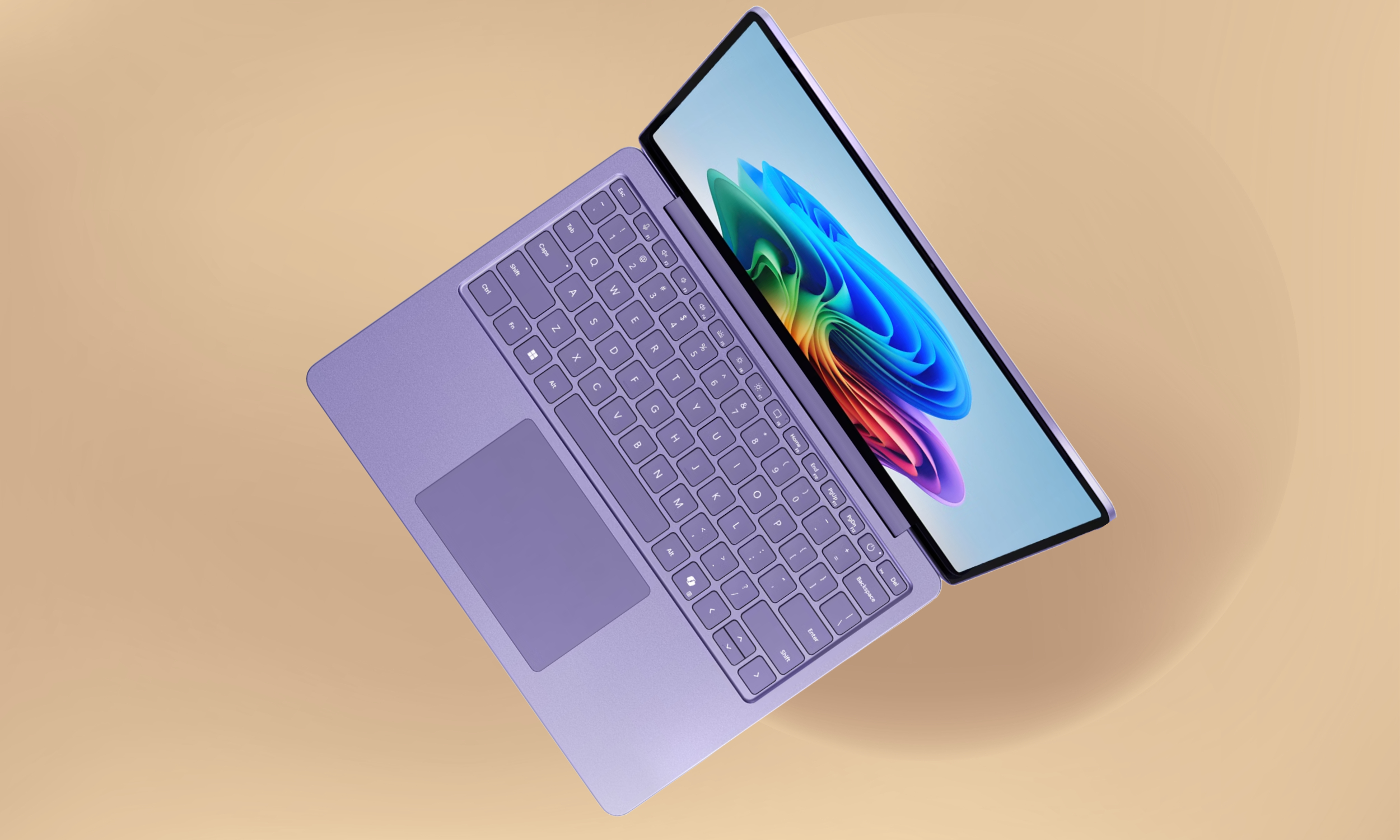 13 بوصة Microsoft Surface Lapto كما هو موضح باللون الأرجواني.