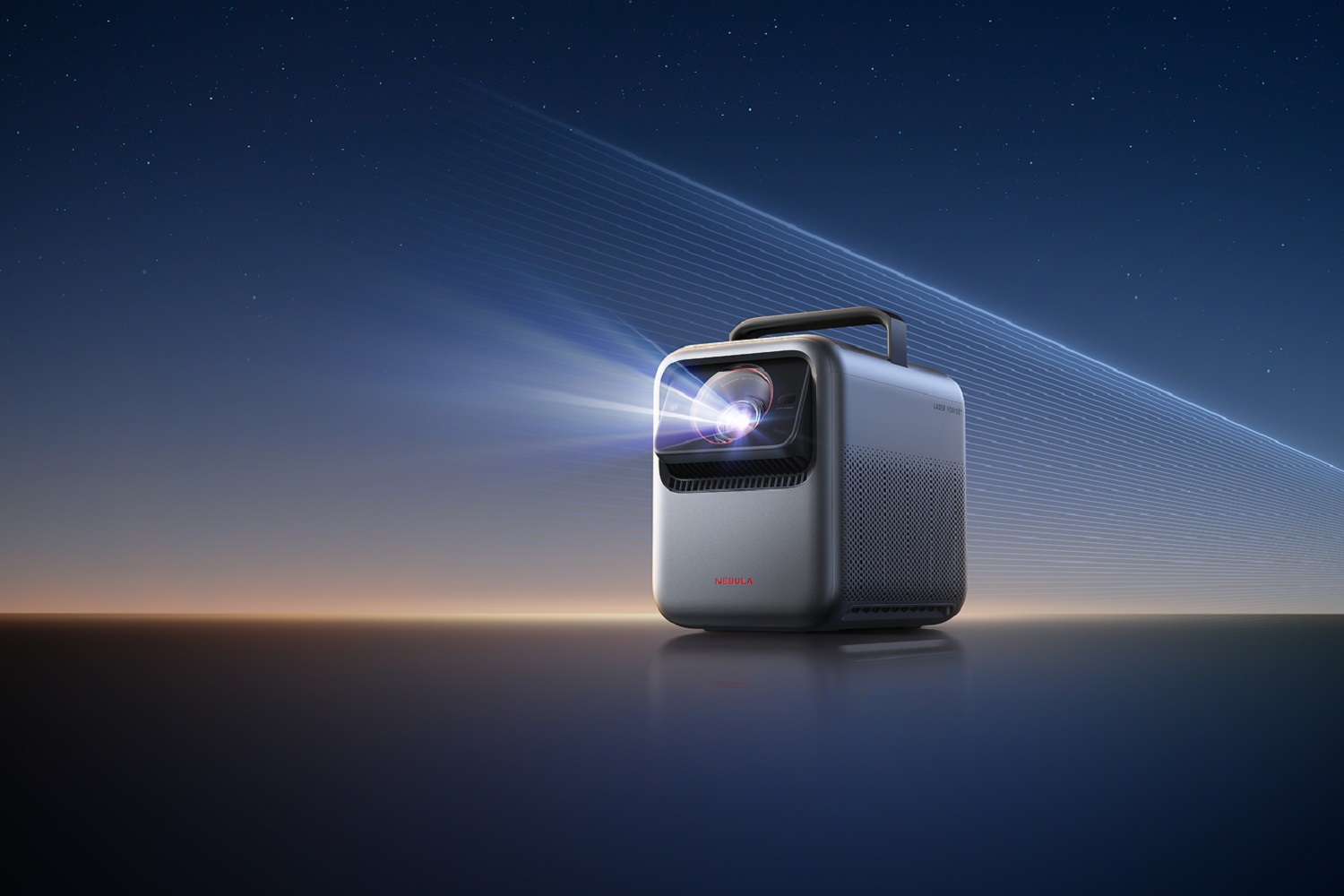 وضع نظام الترفيه في الهواء الطلق Anker Nebula X1 في الهواء الطلق.