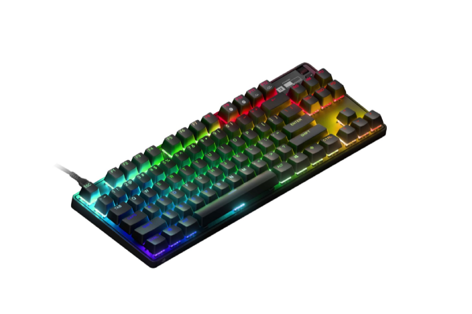 لوحة مفاتيح ألعاب STEELSERIES APEX PRO TKL على خلفية بيضاء.