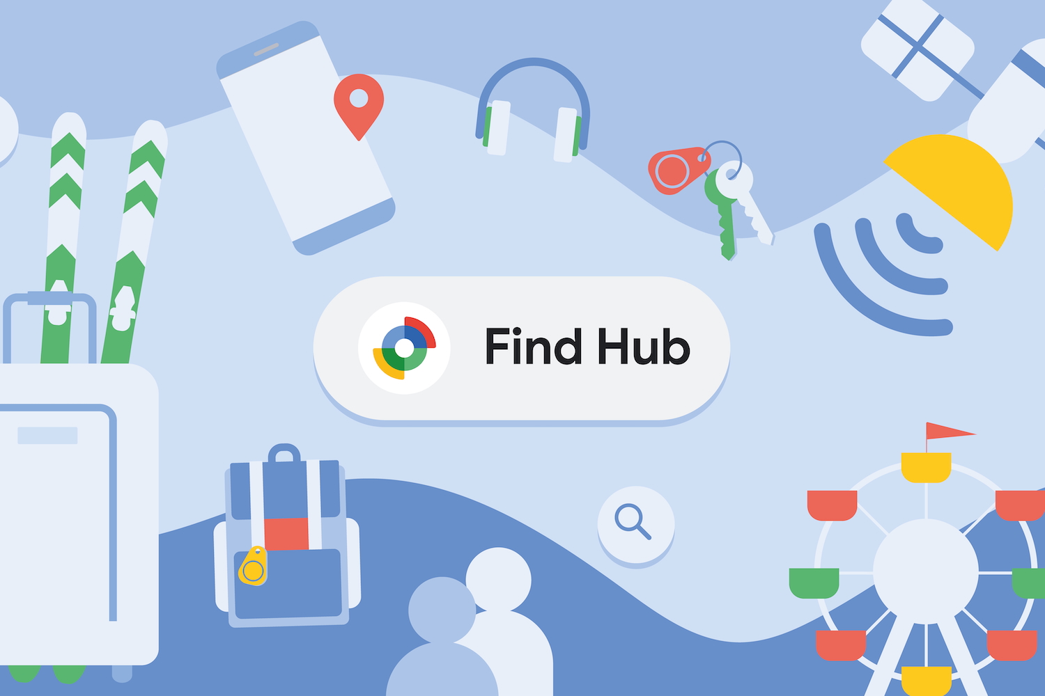 صورة ترويجية توضح مركز العثور على Google.