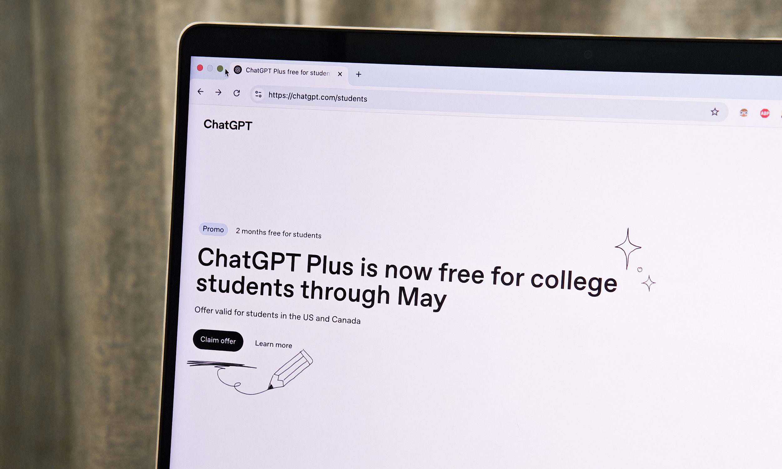 ChatGpt Plus عرض ترويجي للطلاب.