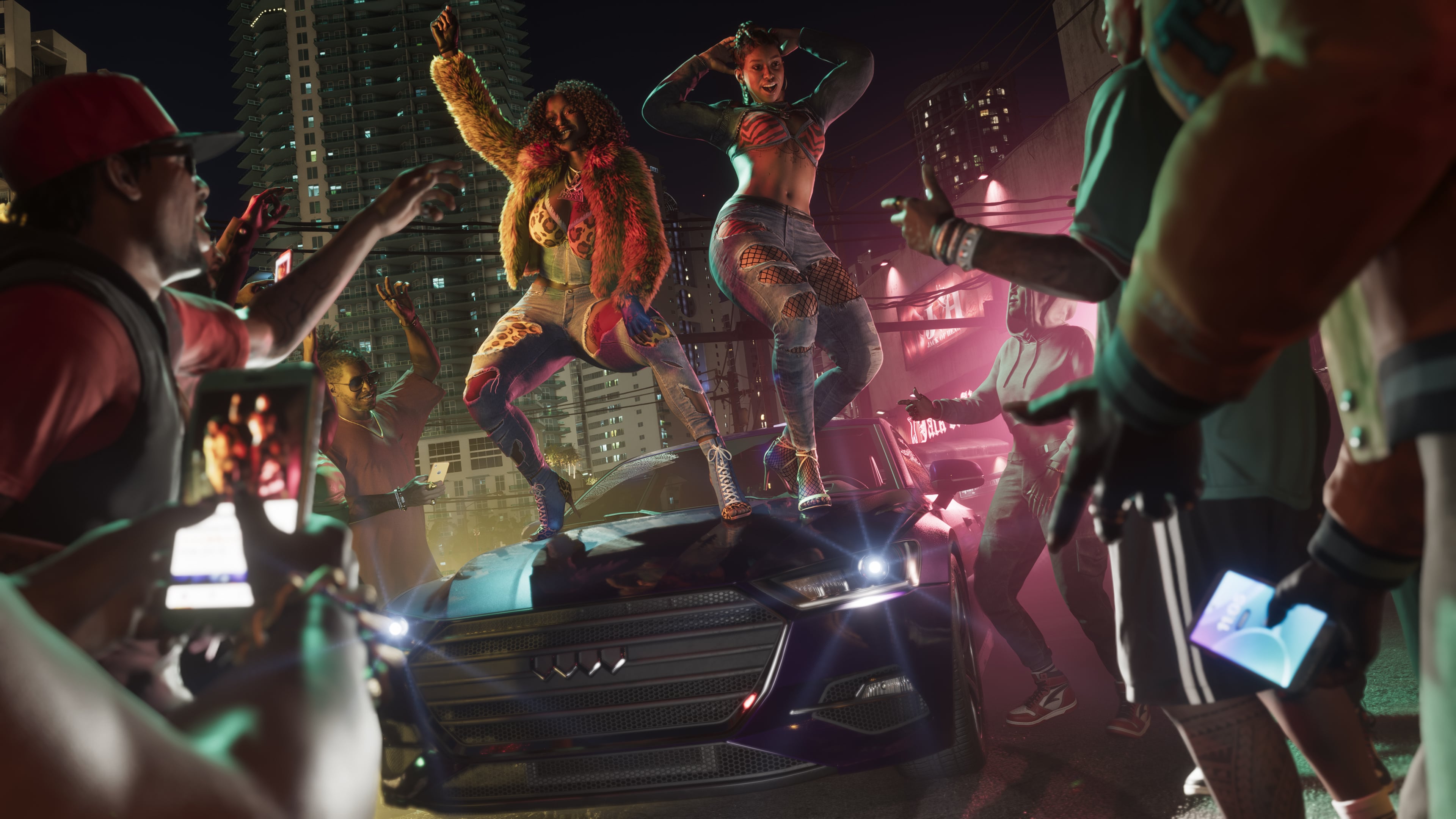 ترقص النساء على سيارة في Grand Theft Auto 6.