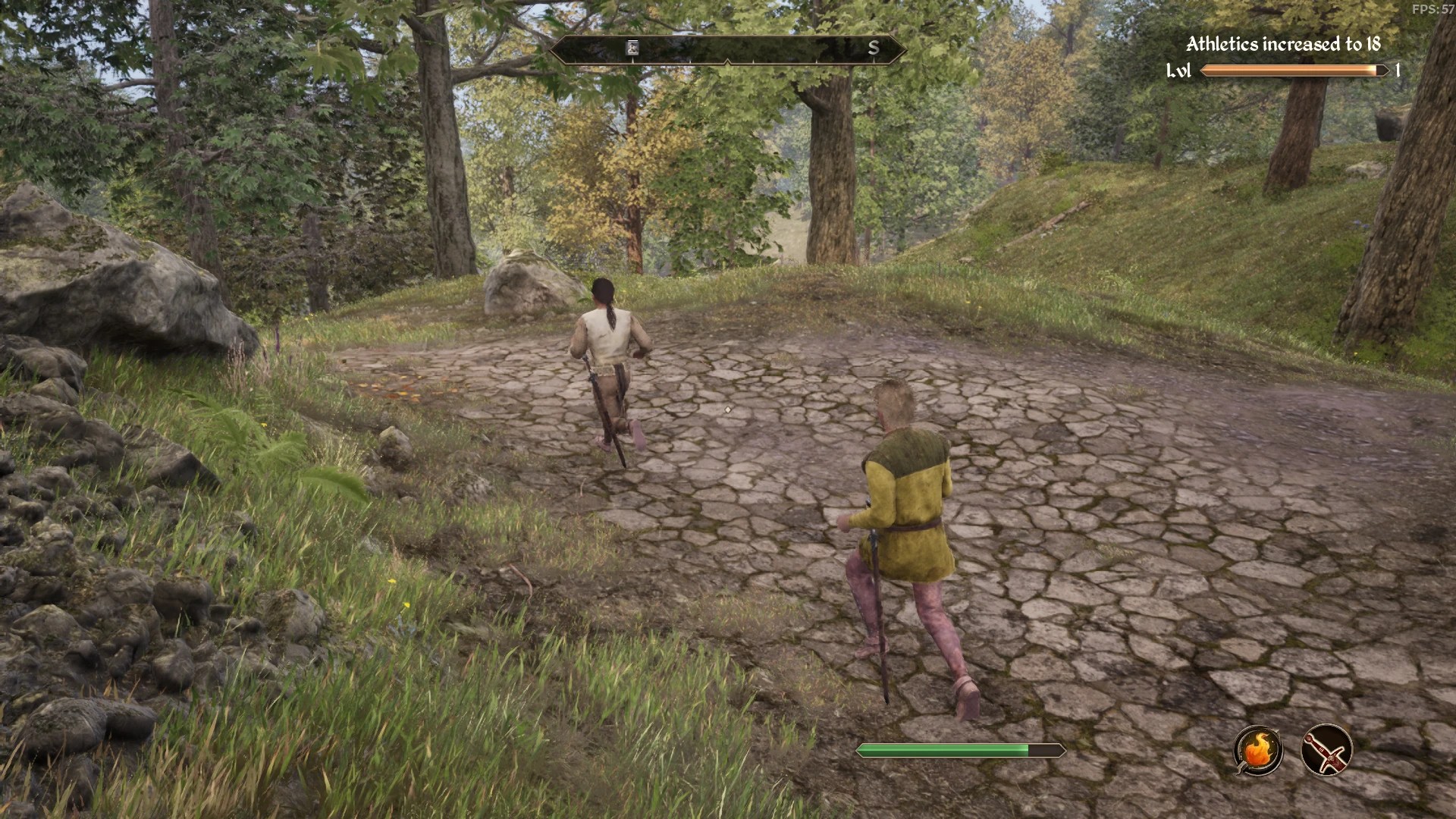 اثنين من NPCs في النسيان يركض على الطريق.