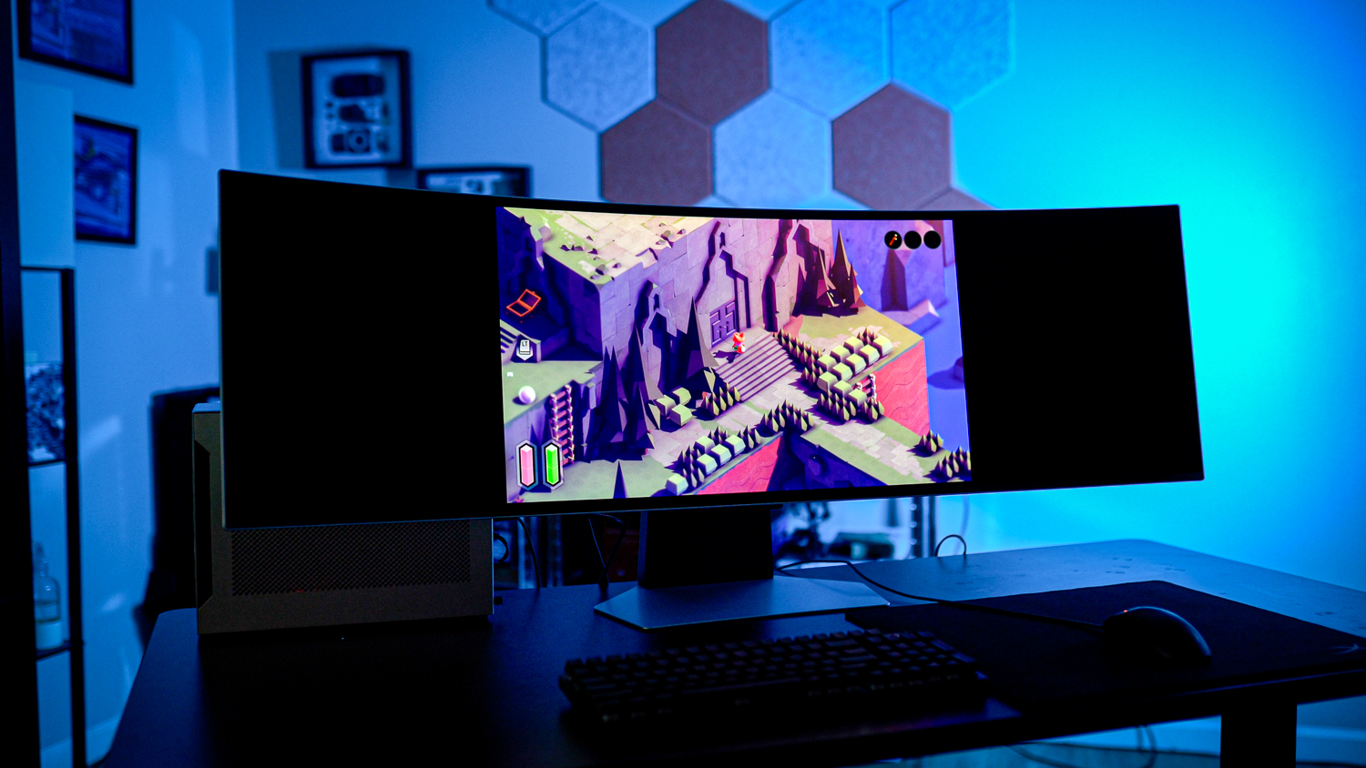 سترة تعمل على Samsung Odyssey OLED G9.
