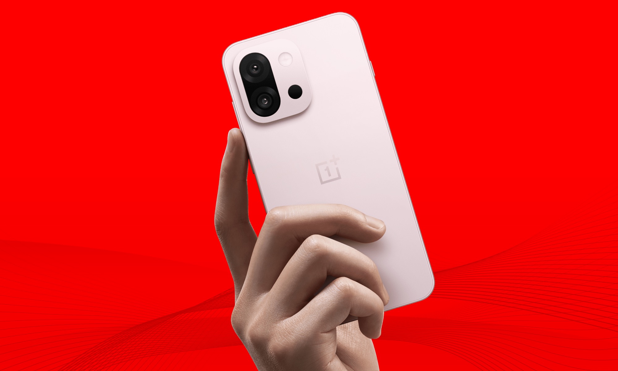 OnePlus 13t مصور باللون الوردي.