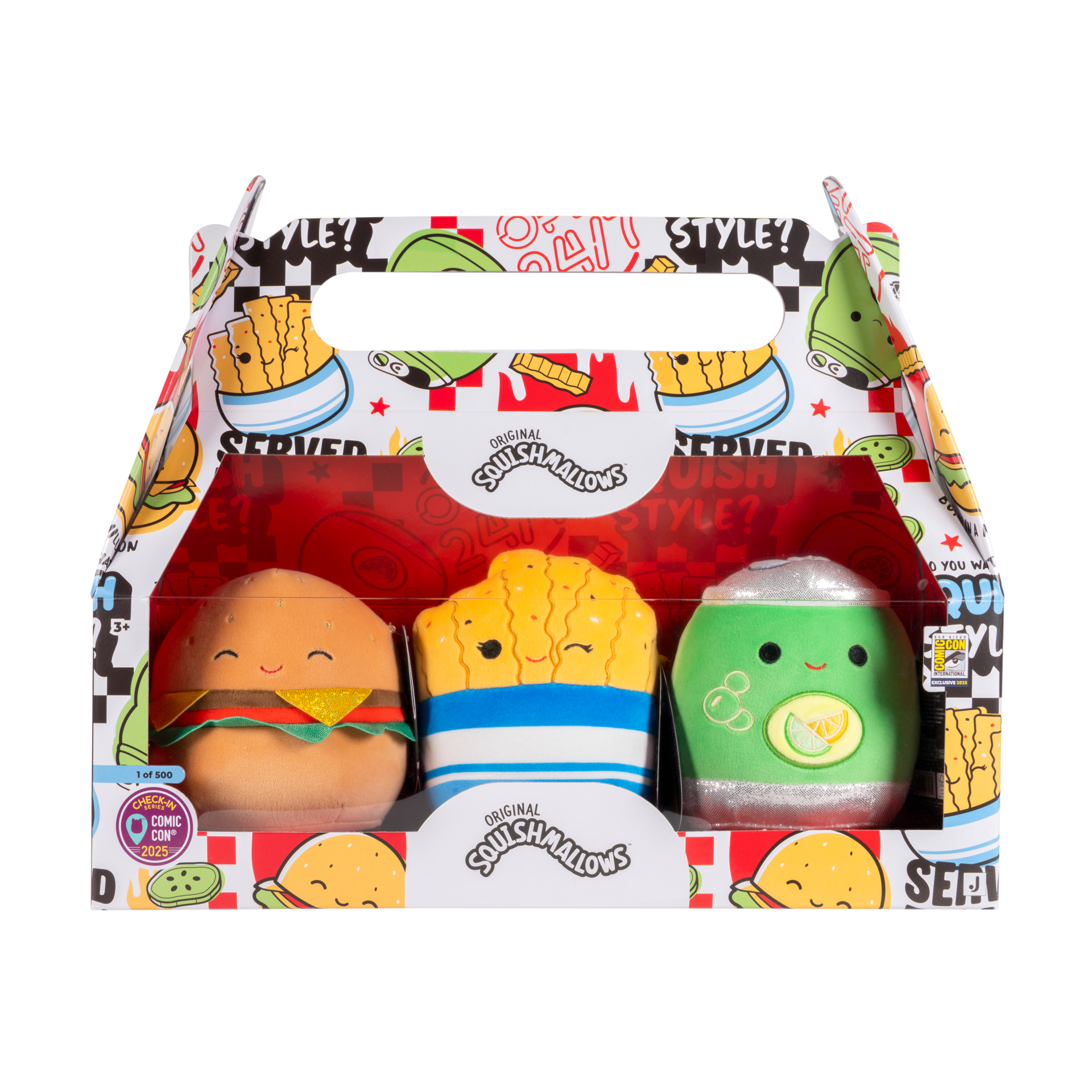 SQCR09174 Little Plush 5in American Food Combo C Carl W Metallic & Sparkle Fabric Eleni W Searning Robby SDCC IPF