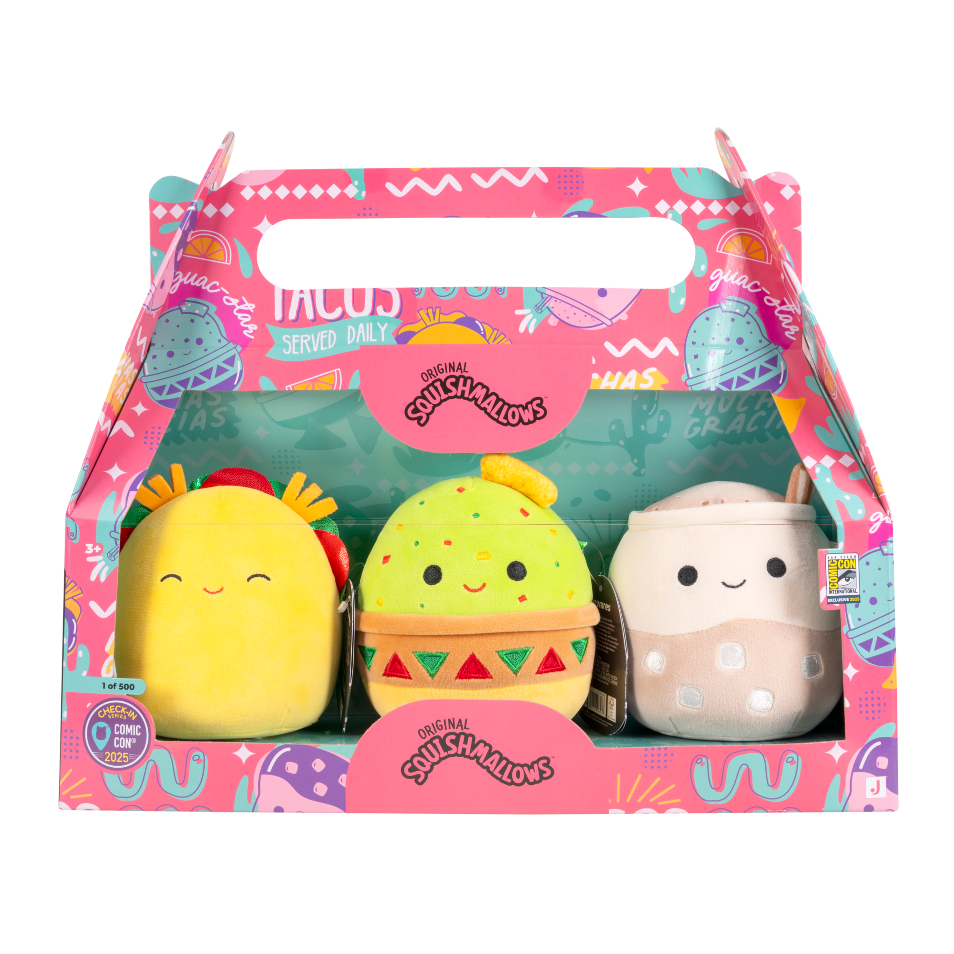 SQCR09180 Little Plush 5in Mexican Food Combo Tex W Sparkle Fabric Gideon W Sparkle Fabric Cristobal SDCC IPF