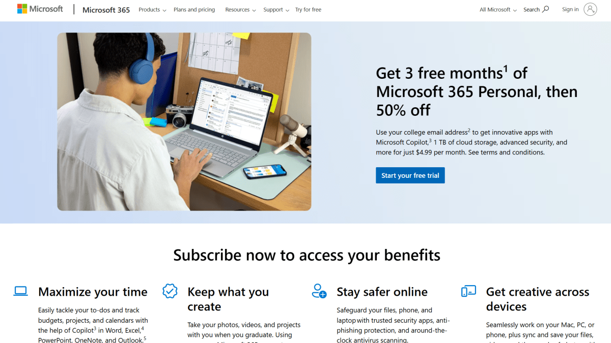 عرض طالب Microsoft 365 (يوليو 2025)