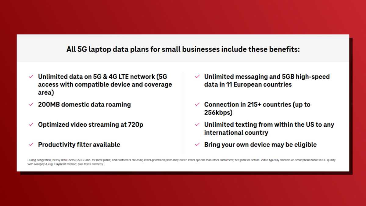 خطط بيانات الكمبيوتر المحمول T-Mobile 5G