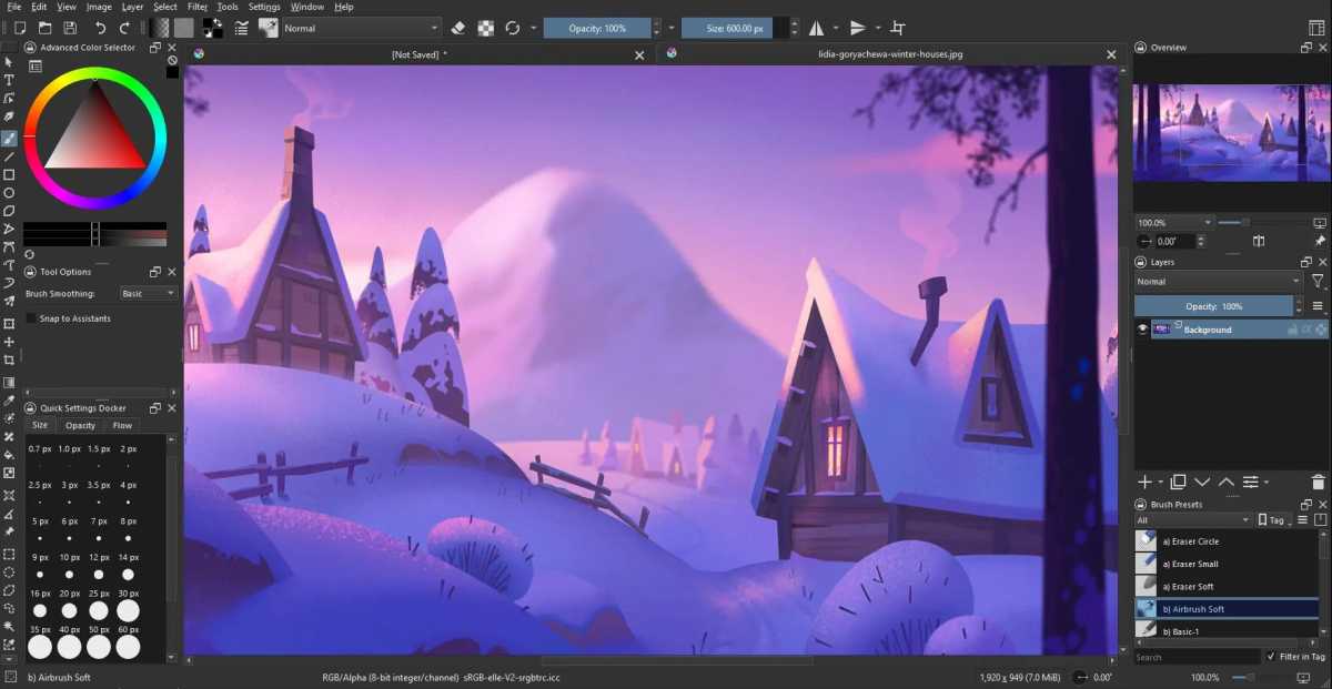 Krita Bildprogramm UI