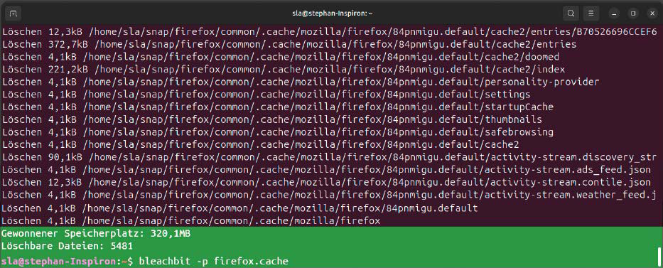 bleachbit besitzt einen vollständigen modus für die kommandozeile ، der komplette automatisierung oder schnelle lösch-aliases im terminal ermöglicht.