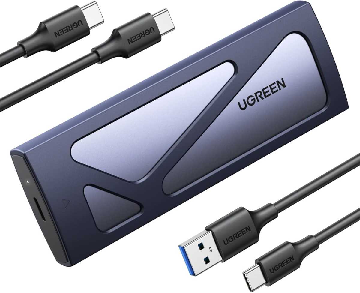 حاوية UGREEN SSD، USB C خارجي بدون أدوات، محول/قارئ M.2 NVMe إلى USB بسرعة 10 جيجابت في الثانية يدعم مفاتيح M وB&M وحجم 2230/2242 /2260/2280 SSD 