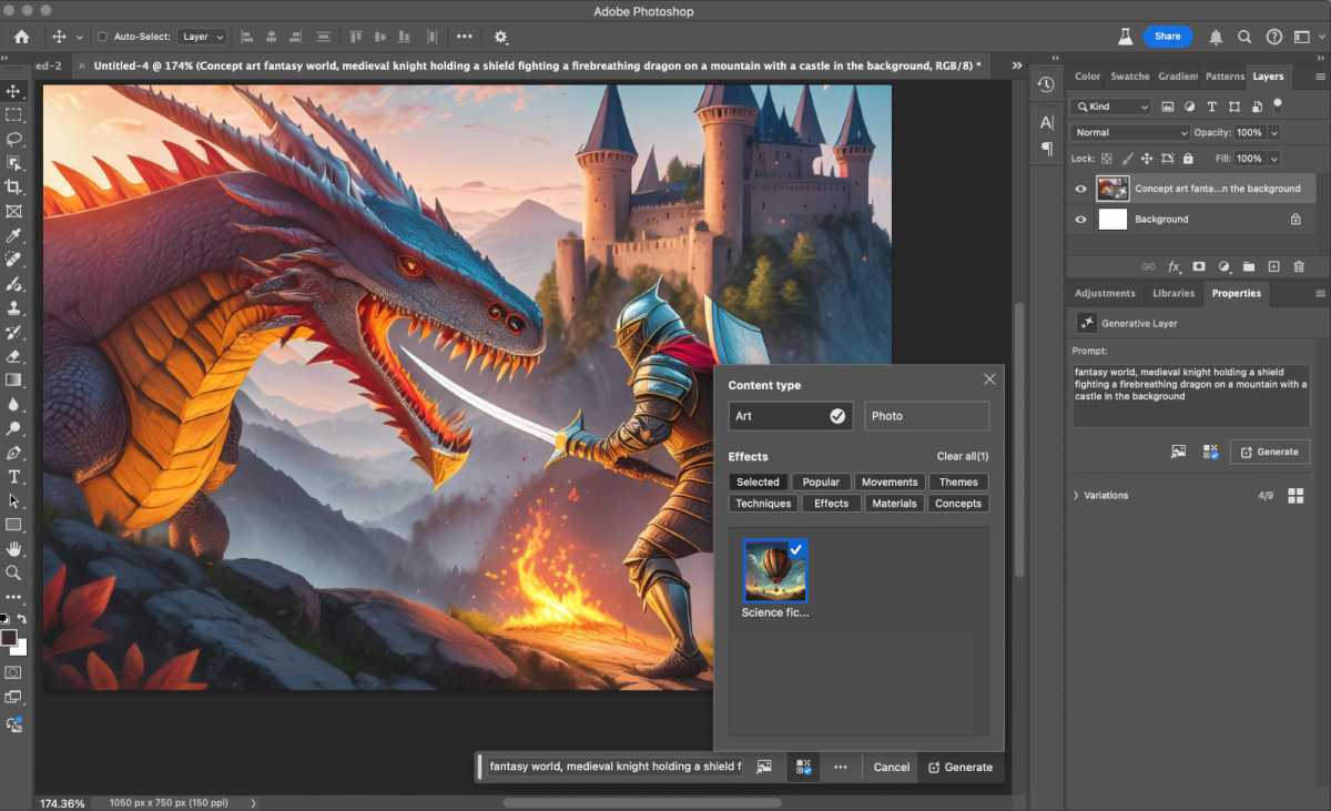 لقطة شاشة لبرنامج Adobe Photoshop AI