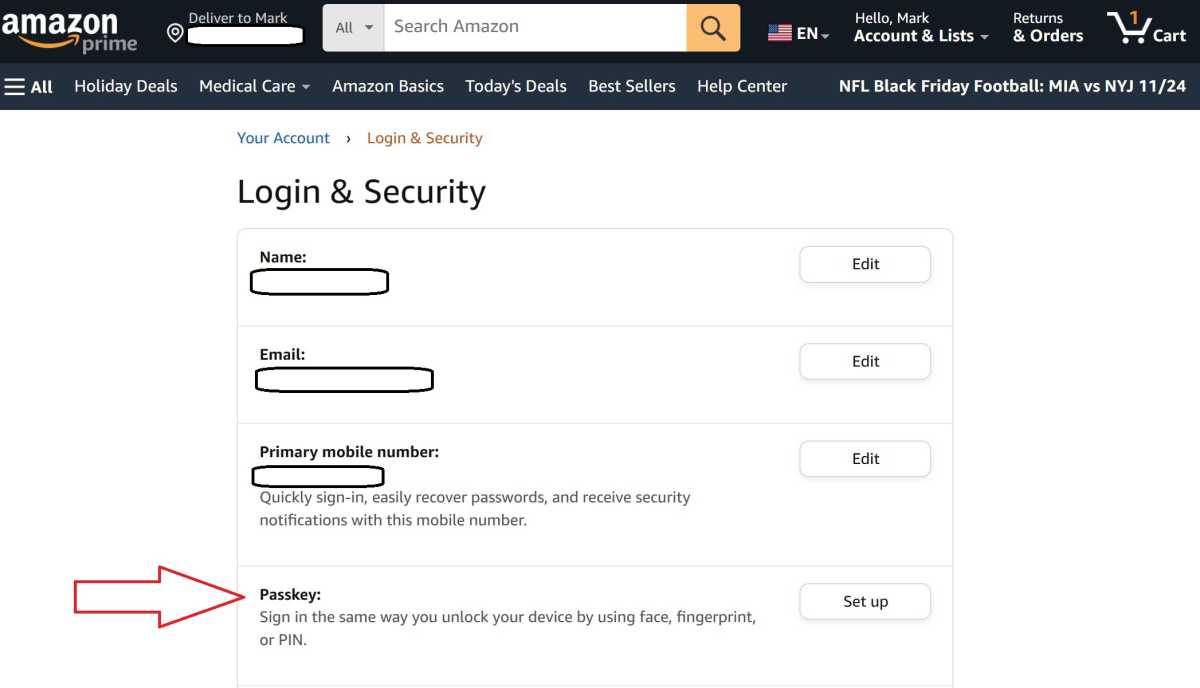 مفتاح مرور أمازون