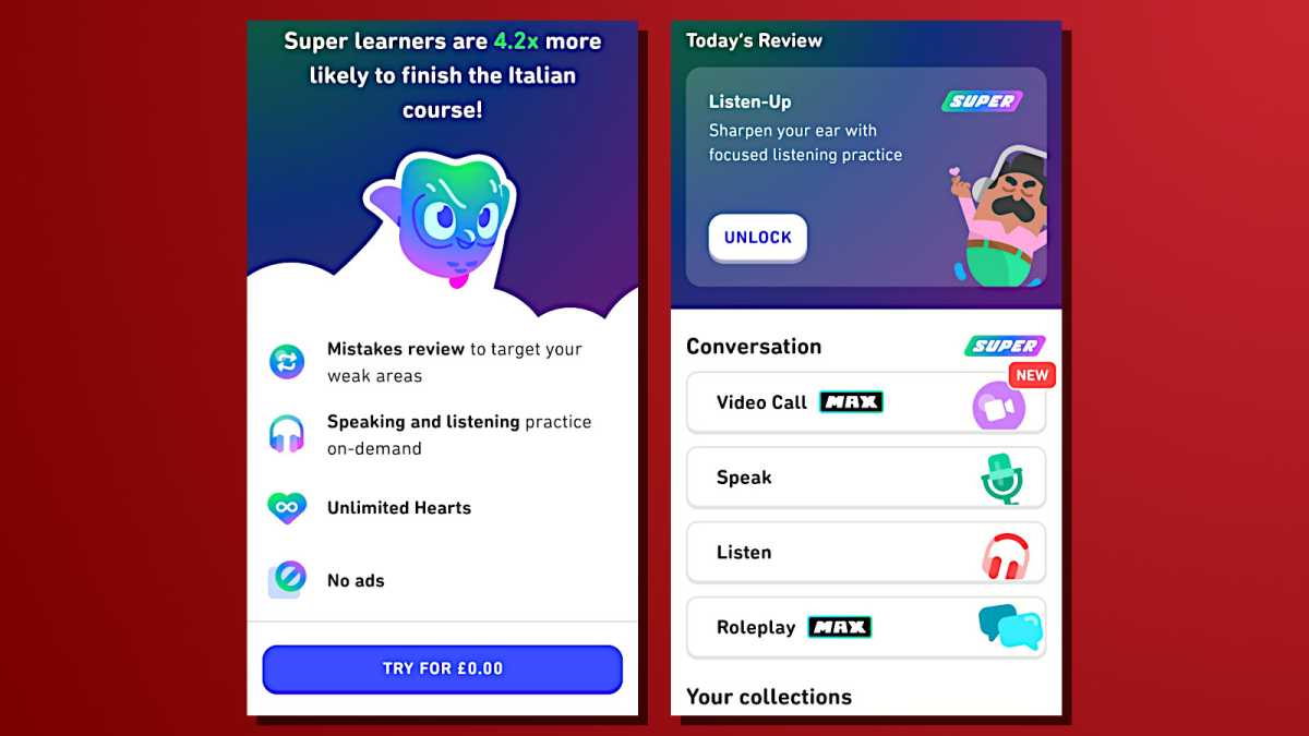 لقطات Duolingo المزعجة والفتح