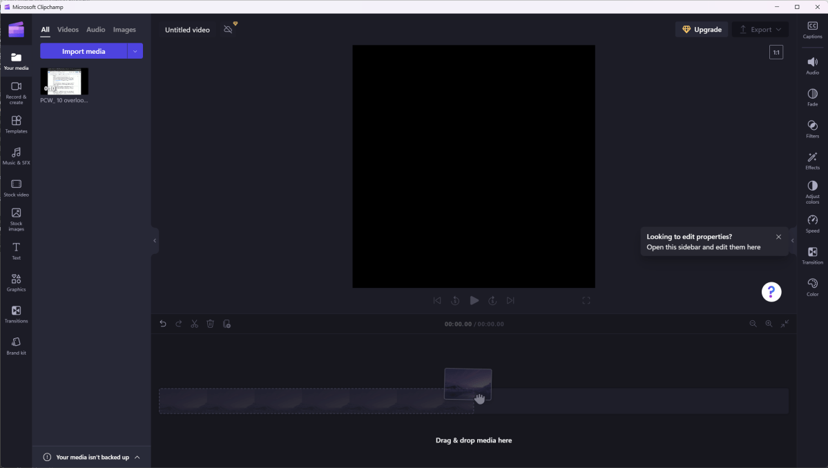 ميزة Windows 11 - Clipchamp