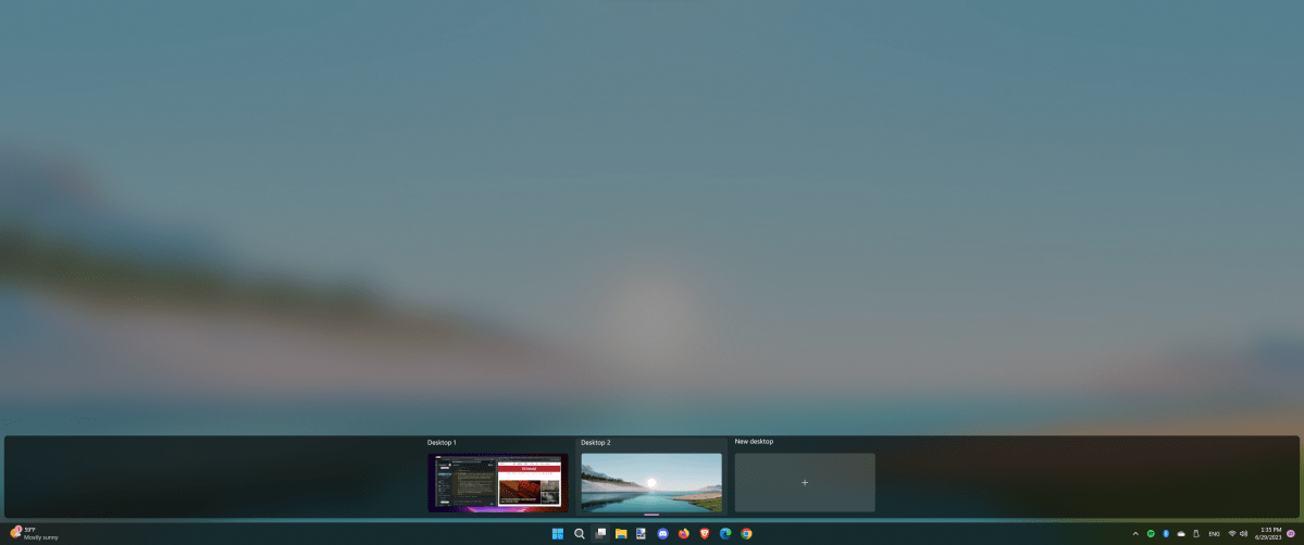 ميزة Windows 11 - أجهزة سطح المكتب الافتراضية