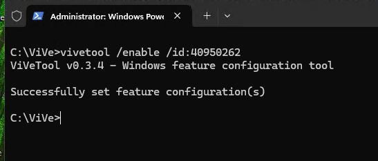 نشط وظيفة جديدة في Vive-Tool