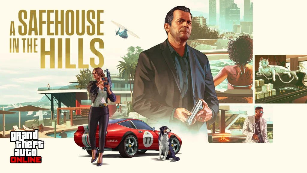 رسميًا، “مايكل” بطل محتوى (GTA Online) القادم “A Safehouse in the Hills”.