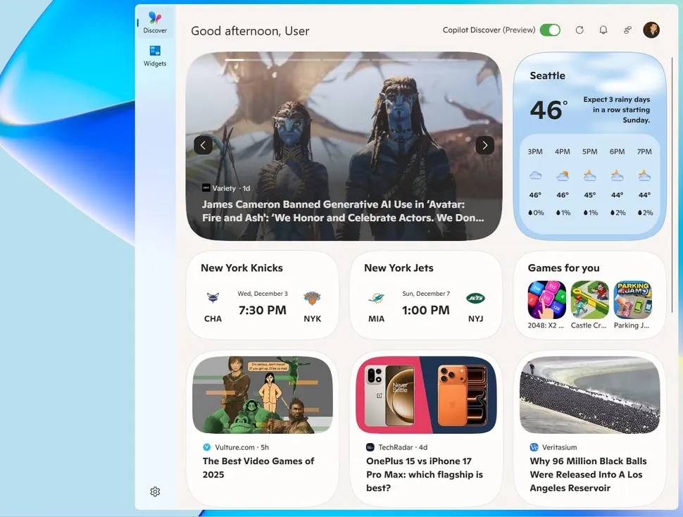 لوحة الأدوات الجديدة لنظام التشغيل Windows 11